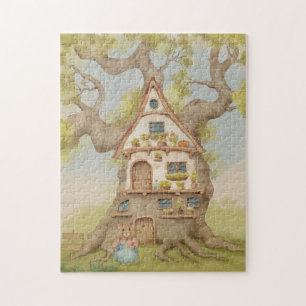 Märchenhaftes Baumhaus-Geschichtenbuch Puzzle
