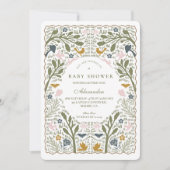 Märchenhaftes botanisches Babyshower Einladung (Vorderseite)
