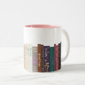 Märchenhaftes Buch Mädchen Bücherregal Zweifarbige Tasse (VorderseiteRechts)