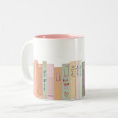 Märchenhaftes Buch Mädchen Bücherregal Zweifarbige Tasse (Vorderseite Links)