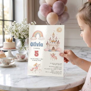 Märchenhaftes Einhorn Prinzessin Geburtstagsfeier Einladung