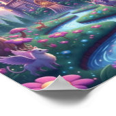 Märchenhaftes Fantasy-Schloss Magisches Poster (Ecke)