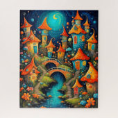 Märchenhaftes Feendorf am Bach Puzzle (Vertikal)