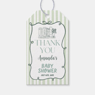 Märchenhaftes Grün Baby Shower Geschenkanhänger