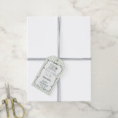 Märchenhaftes Grün Baby Shower Geschenkanhänger (Mit Garn)