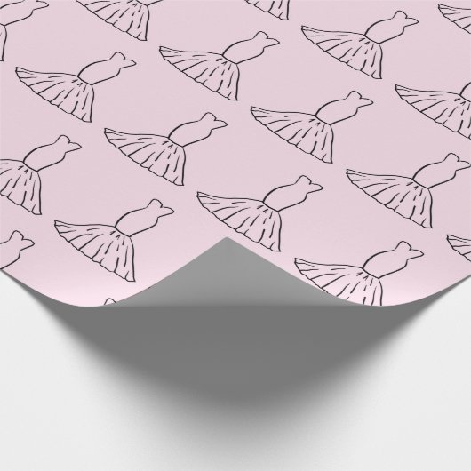 Märchenhaftes Hochzeitskleid Romantisches Rosa Nah Geschenkpapier (Ecke)