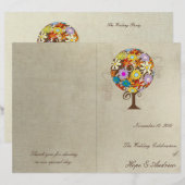 Märchenhaftes Hochzeitsprogramm für Blume (Vorne/Hinten)