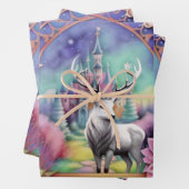 Märchenhaftes, Lila und Aquamarines Wasserfarben W Geschenkpapier Set (Beispiel)