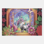 Märchenhaftes, Lila und Aquamarines Wasserfarben W Geschenkpapier Set (Vorderseite)