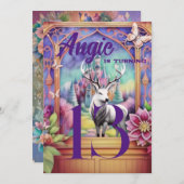 Märchenhaftes Lila und rosa Wasserfarben Weißer St Einladung (Vorne/Hinten)