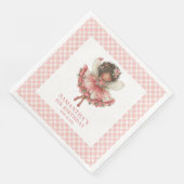 Märchenhaftes Mädchen Geburtstag Pastell Rosa Blum Serviette (Ecke)