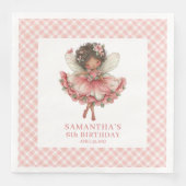Märchenhaftes Mädchen Geburtstag Pastell Rosa Blum Serviette (Vorderseite)