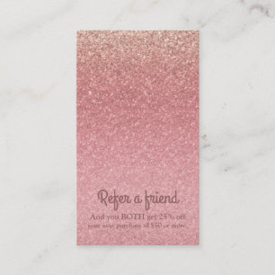 Märchenhaftes Pink Glitter Glam Glanz Chic Glitzy Empfehlungskarte