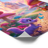 Märchenhaftes Regenbogen-Schloss-Fantasieposter Poster (Ecke)