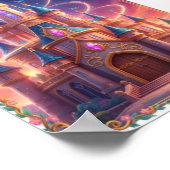 Märchenhaftes Regenbogen-Schloss Magisches Fantasy Poster (Ecke)