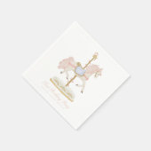 Märchenhaftes Rosa Mädchen Karussell Erste Geburts Serviette (Ecke)