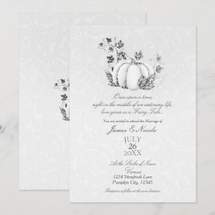 Märchenhaftes Silber-Weiß-Kürbis-Hochzeit im Bilde Einladung