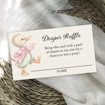 Märchenhaftes Vintage-Mädchen-Enten-Windel-Raffle
