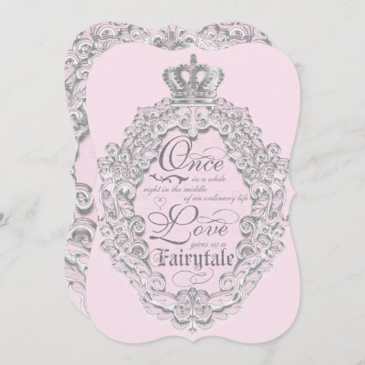 Märchenhaftes Vintages Storybook Einladung (Vorne/Hinten)