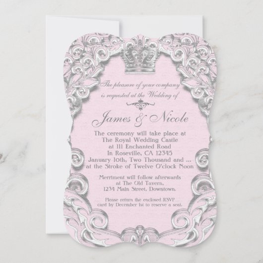 Märchenhaftes Vintages Storybook Einladung (Rückseite)