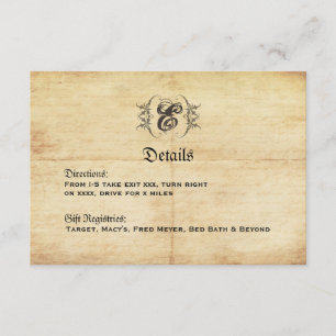 Märchenhauskarte für Hochzeiten Begleitkarte