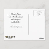 Märchenhochzeit Danke Postkarte (Rückseite)