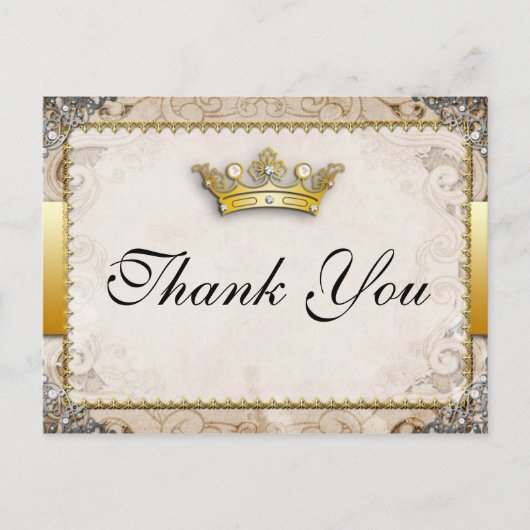 Märchenhochzeit Danke Postkarte (Vorderseite)