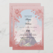 Märchenhochzeit der verzauberten Burg Einladung (Vorne/Hinten)