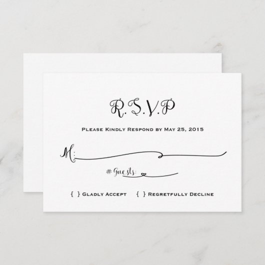Märchenhochzeit RSVP - einmal in der Zeit - weiß (Vorne/Hinten)