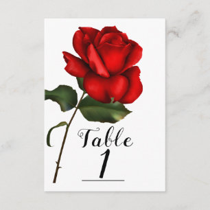 Märchenhochzeit Storybook Rote Rose Tischnummer