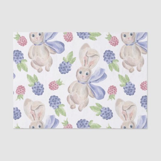Märchenhof Bunny Rabbit mit Florals Muster Seidenpapier (Vorderseite)