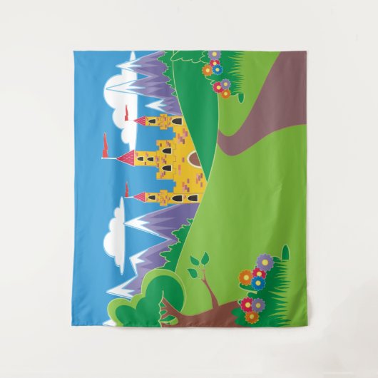 Märchenhof Burg oder Theater Wandteppich (Vorderseite)