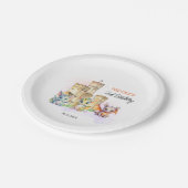 Märchenhof Niedlich Baby Dragons Burg Geburtstag Pappteller (Schrägansicht)