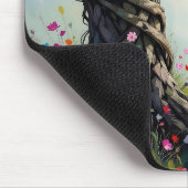 Märcheninspirierte Fee und fantastischer Baum Mousepad (Ecke)