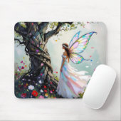 Märcheninspirierte Fee und fantastischer Baum Mousepad (Mit Mouse)