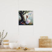 Märcheninspirierte Fee und fantastischer Baum Poster (Küche)