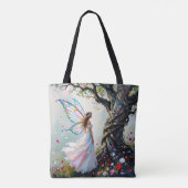 Märcheninspirierte Fee und fantastischer Baum Tasche (Rückseite)