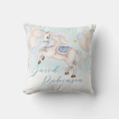 Märchenjunge Pony Blue Ballons Stars Kissen (Vorderseite)