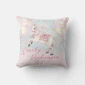 Märchenjunge Pony Rosa Ballons Stars Kissen (Vorderseite)