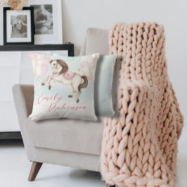 Märchenjunge Pony Rosa Ballons Stars Kissen