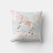 Märchenjunge Pony Rosa Ballons Stars Kissen (Vorderseite)