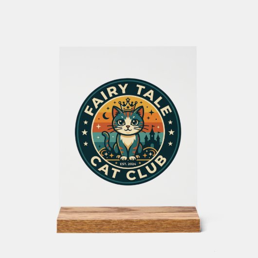 Märchenkatze Süße Kitty Design - Märchenkatze Acrylschild (Vorderseite)