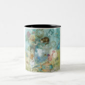 Märchenland - Alice im Wunderland-Collage Zweifarbige Tasse (Mittel)