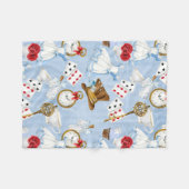 Märchenland-Alice-Muster Fleecedecke (Vorderseite (Horizontal))