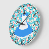 Märchenland-Alice-Muster Große Wanduhr (Winkel)