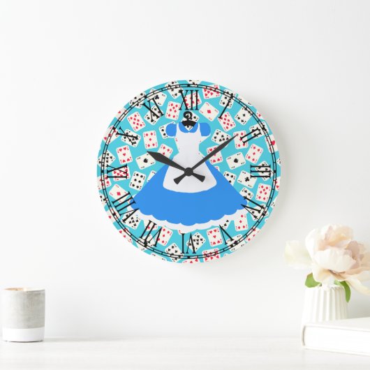 Märchenland-Alice-Muster Große Wanduhr (Zuhause)