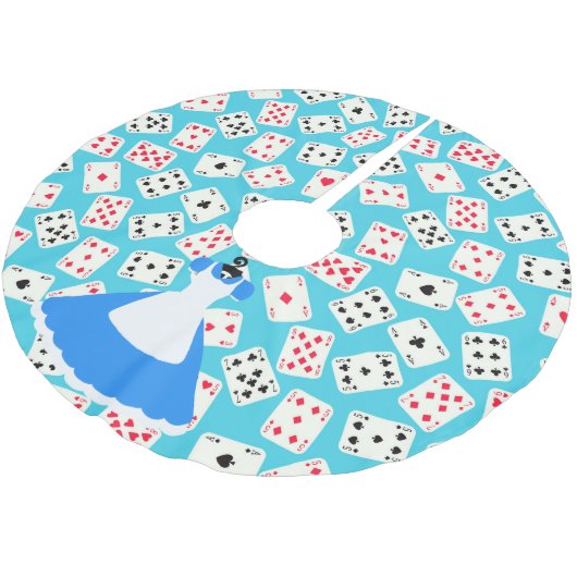 Märchenland-Alice-Muster Polyester Weihnachtsbaumdecke (Schrägansicht)