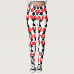Märchenland-Diamant-Spaten-Herz und Verein-Druck Leggings