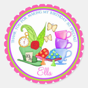 Märchenland-Geburtstags-Party-Aufkleber Runder Aufkleber