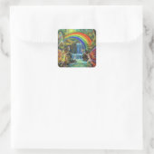 Märchenland Quadratischer Aufkleber (Tasche)
